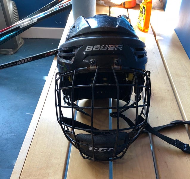 Black Bauer Reakt Helmet And Black CCM Cage Package