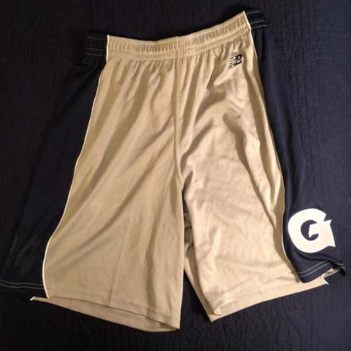 Georgetown Lacrosse Shorts, New Balance, Large, Gray With A Blue Stripe Down The Sided