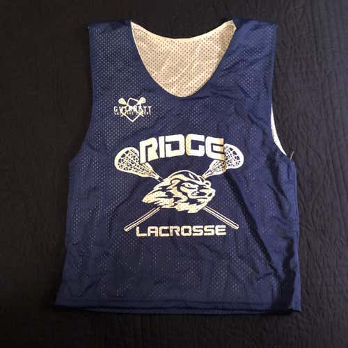 New! Ridge Lacrosse Pinnie, Youth Large and Adult Small, OT, Blue And White