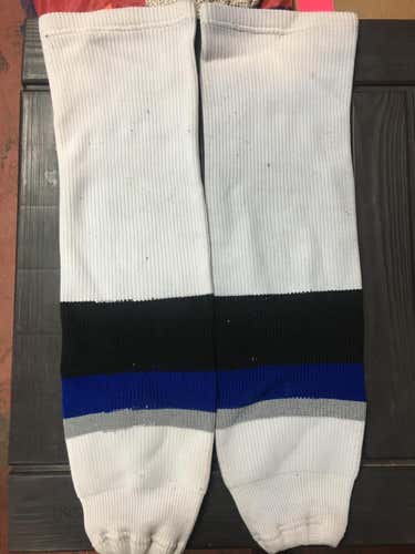 White/Blue/Black Socks - 1 Pair