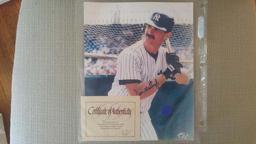 Don Mattingly Autographed Picture