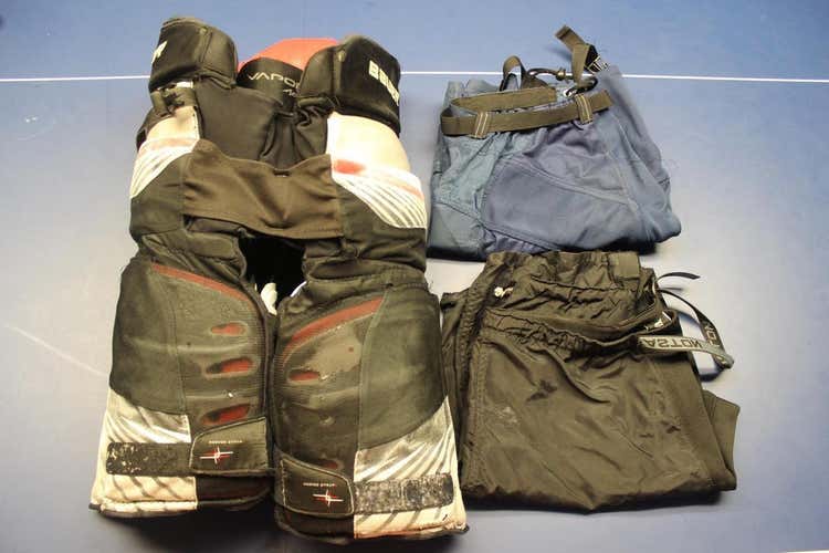 Bauer Girdle Pants Senior w/ black and blue shells