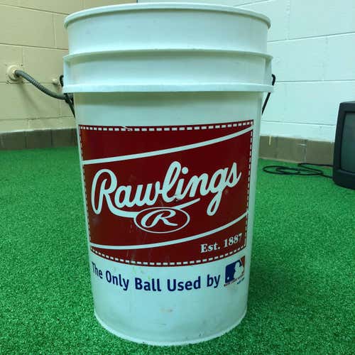 Used Assorted Baseballs and Bucket