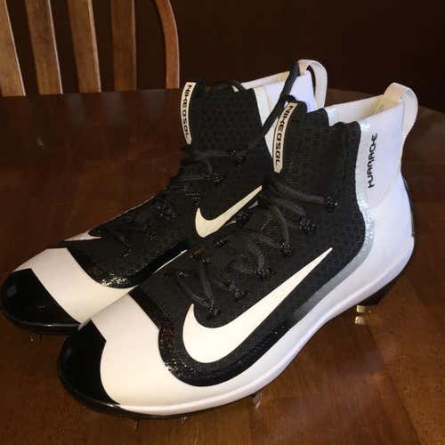 Brand New Black Nike Huarache High Metal Baseball Cleats