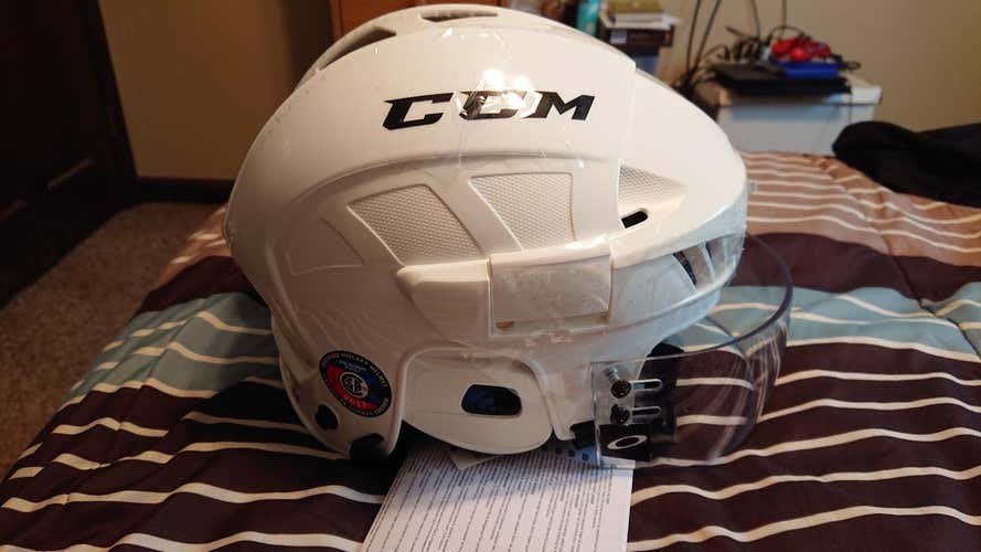 New CCM Helmet with used Oakley Small Straight Visor