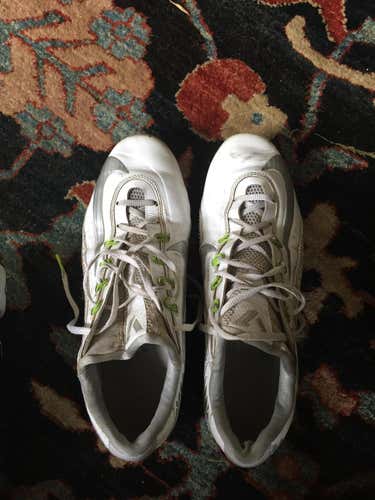 Nike Vapor Carbon 2.0 Cleats, White and Grey w/ Lime green Flywire/spikes