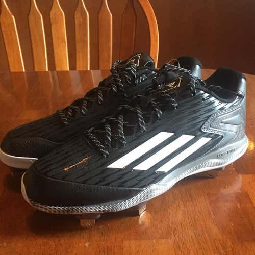 Brand New Black Adidas Poweralley Metal Baseball Cleats