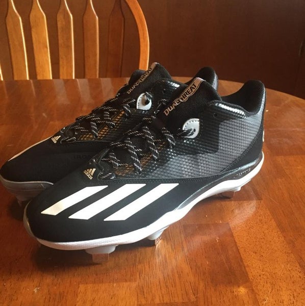 Brand New Black Adidas Dual Threat Metal Baseball Cleats