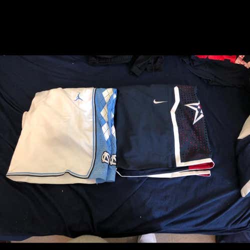 New Shorts. 1 Authentic UNC Jordan Shorts, 1 Authentic USA Olympic Shorts.