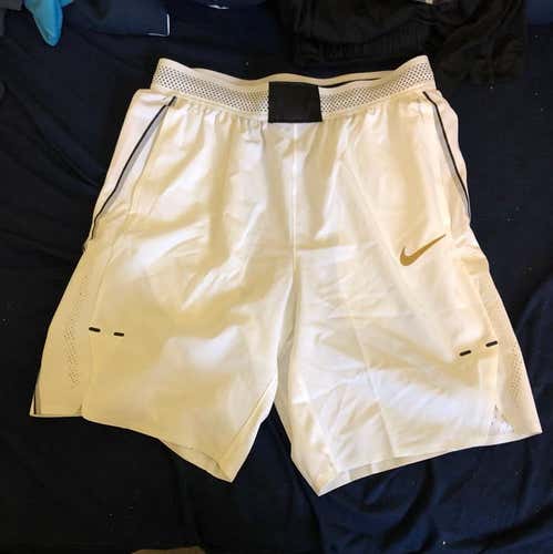 New Nike Aeroswift Shorts (white With Gold Swoosh)