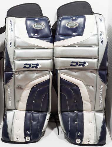 DR GP 5.2 JR GOALIE - ICE OR ROLLER HOCKEY GOAL LEG PADS JUNIOR 28" USED