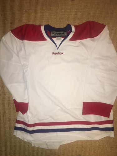NWOT Blank Uncrested Montreal Canadiens Reebok Away White Jersey L