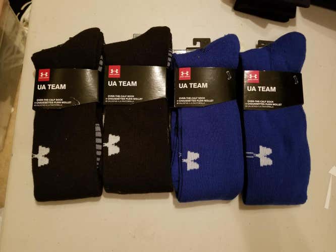 Brand New UA Team Large OTC Bundle Pairs(2 Royal, 2 Black, 2 Navy, 2 Yellow)