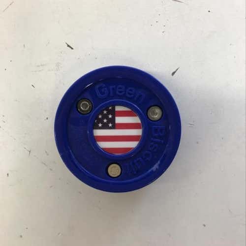 Green Biscuit Usa Flag Hockey Puck New
