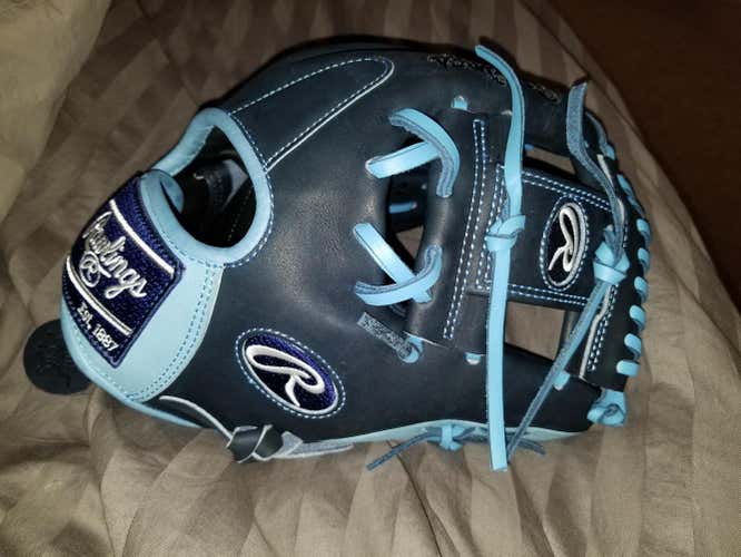 New Custom Rawlings Glove Heart of the Hide Columbia Blue