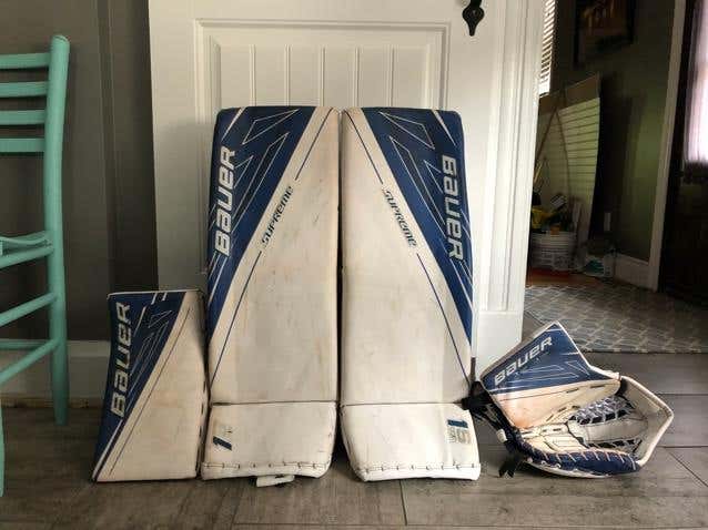 Bauer 1s Senior Small (33+1) Pads, Glove And Blocker
