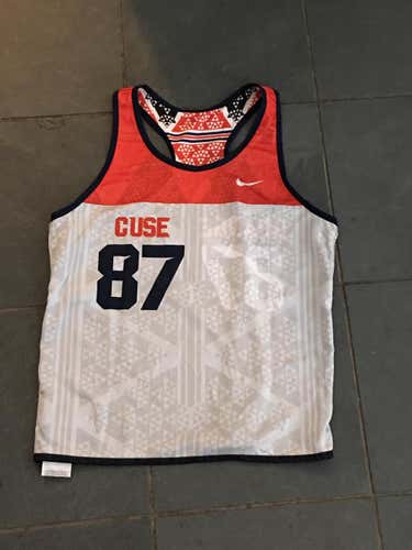 New Nike Womens Syracuse Orange #87 Lacrosse Jersey Reversible Pinnie Womens Medium