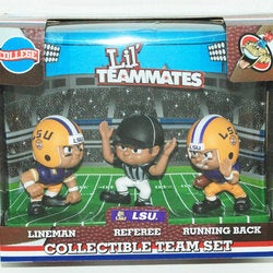 LSU TIGERS LOUISIANA STATE NCAA LIL TEAMMATES 3 PACK FOOTBALL 2.5" TOY