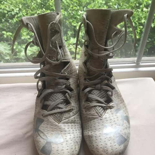 Used White Under Armour HighTops Size 11.5