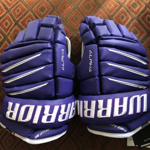 Warrior Alpha QX Pro Special Edition all Purple SynthTech Leather Hockey Gloves