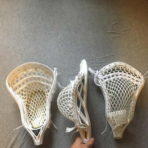 3 Regulator Max Heads. Two Strung With String King Mesh. One Has Hard Mesh. Sold Individually