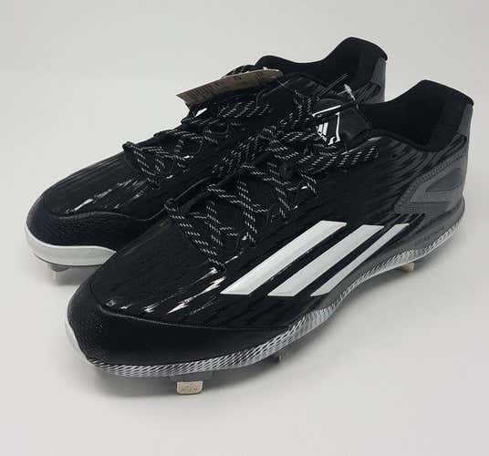ADIDAS Black POWER ALLEY 3 METAL BASEBALL CLEATS Black White S84762 Sz 11.5