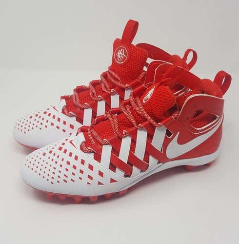 Nike Men's Huarache 5 LAX Lacrosse Cleats Shoes Red White 807142 611 Size 9