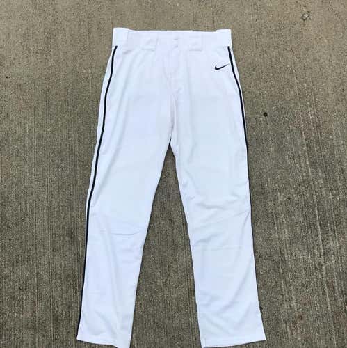 Nike Vapor Pro Team Pants L White w/ Black Stripe
