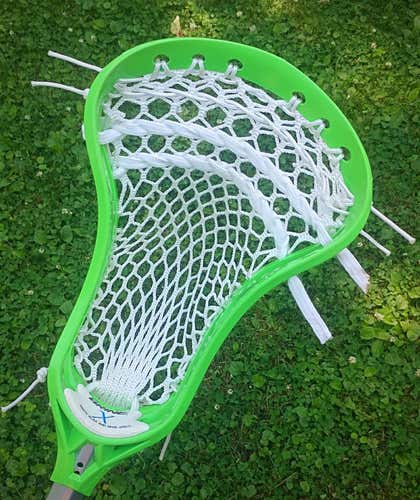 New Brine Blue Print X Lacrosse Head Strung w/ Semi-Soft Mesh