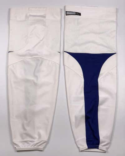 Pro Stock Pro Return XL+ Reebok Hockey Socks White Blue Stripe