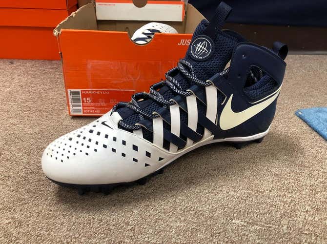 New Nike Huarache V White/Navy