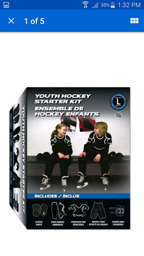 Youth large hockey equipment kit age 6-9