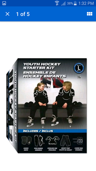 Youth large hockey equipment kit age 6-9