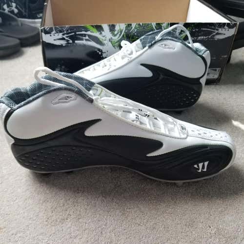 Brand New Warrior Burn 2.0 Lacrosse Cleat Black/White Size 12.5