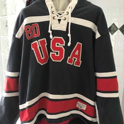 OldTimeHockey XL USA 1980 Olympic Hooded Sweatshirt