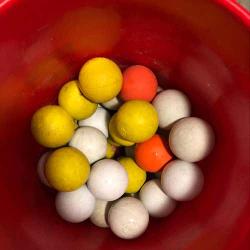 Used Lacrosse Balls - 40 Orange, White, Yellow