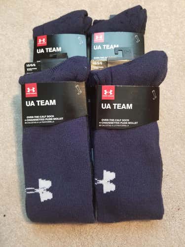 Brand New Navy UA Team OTC Sock Bundle LARGE 4 For $12