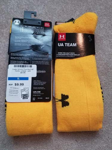 Brand New Gold UA Team OTC Sock Bundle XL 2 For $5