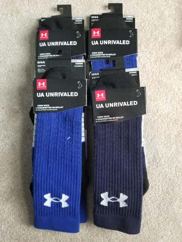 Brand New 2Navy/2Royal Unrivaled Sock Bundle Large 4 For $6