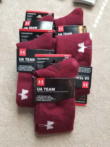 Brand New Maroon UA Team Sock Bundle YOUTH LARGE 5 For $16 SOLD