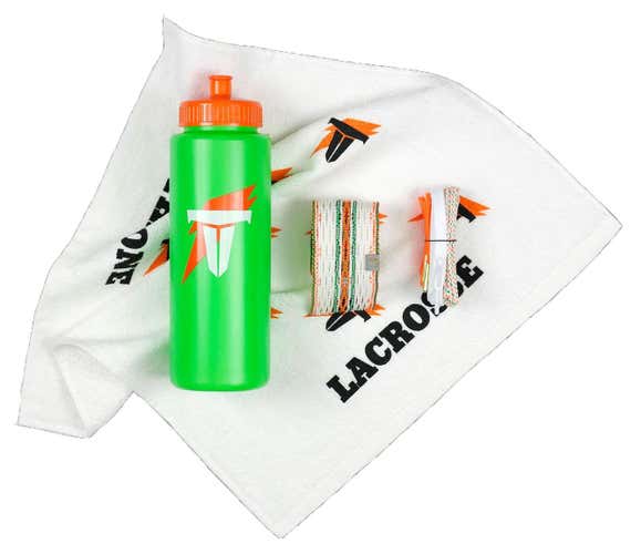 Throne Lacrosse Quencher Pack Fiber 2 Mesh and Strings, Water Bottle, Sweat Towel