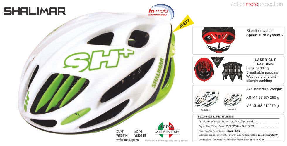 SH+ Shalimar Helmet - White/Green