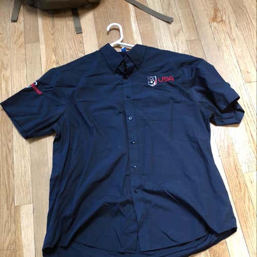 US Lacrosse Team Issued Short Sleeve Button Up - XL