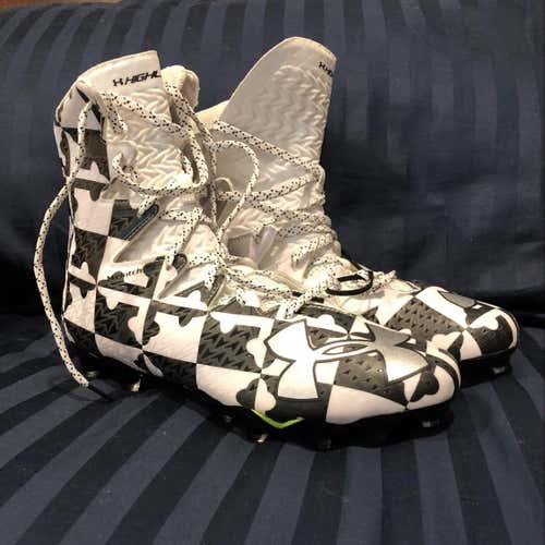 BN UA Highlight Cleats Black & White Maryland Size 10.5