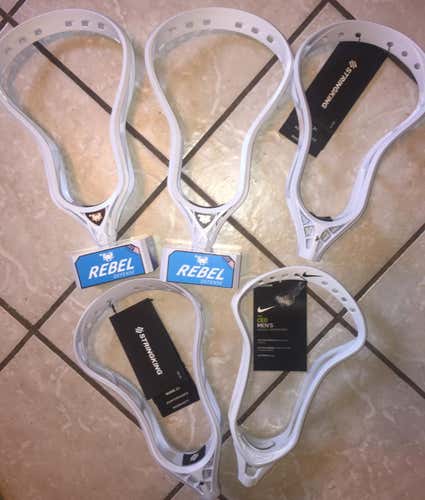 5 Brand New Lacrosse Heads! 2 Rebel Defense, StringKing 2A, StringKing 2V, Nike CEO!