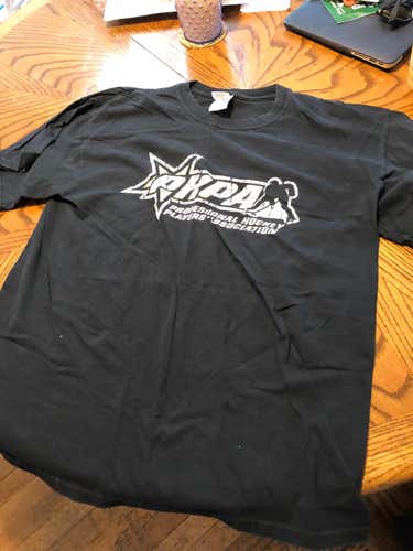 PHPA Black Cotton T-Shirt Size L Used Professional Hockey Players Association