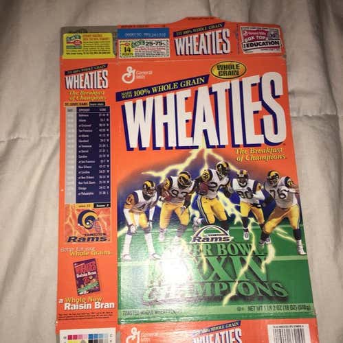 STL Rams Wheaties Box, Pace Winstrom & Warner Bobbles