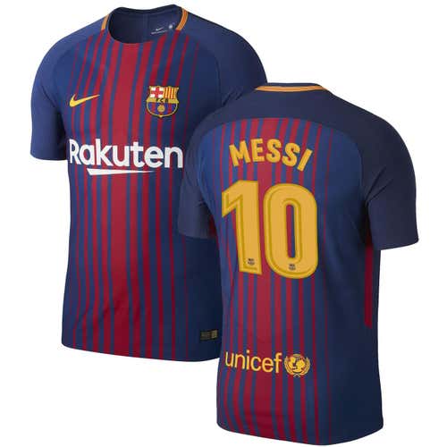 New BARCELONA MESSI HOME PLAYER SOCCER NIKE JERSEY SIZES AVAILABLE (S, M, L, X-L)
