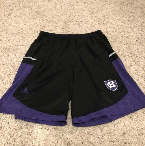 Black And Purple Adidas Workout Shorts