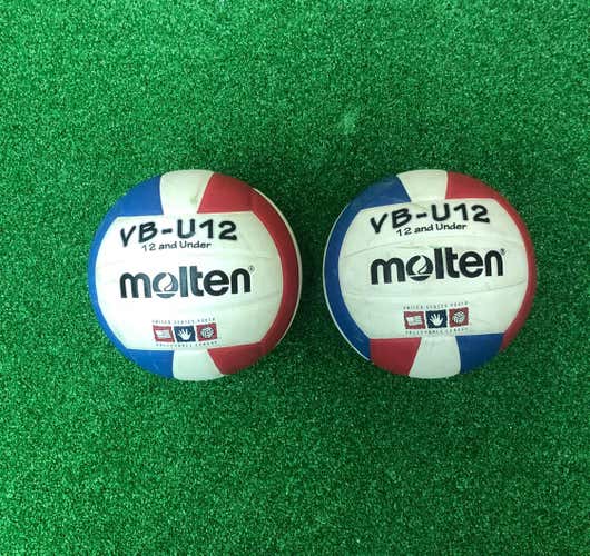 Two used volleyballs